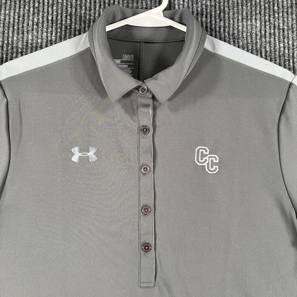Columbia College Cougars Under Armour Womens Polo Shirt Large Gray NWT New